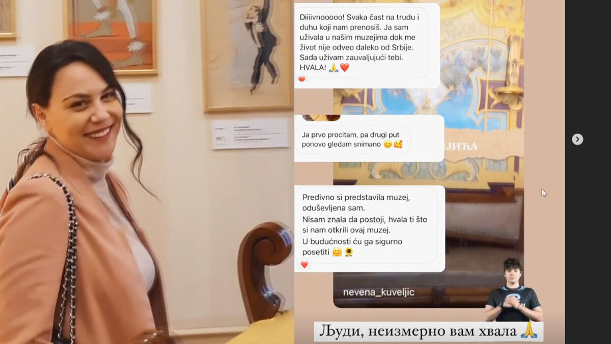 Невена Кувељић објавама на Инстаграму подстиче на љубав према култури и уметности