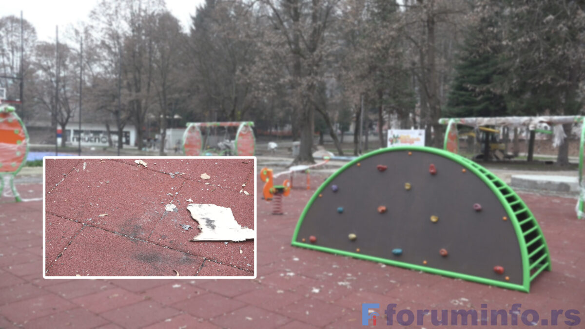 Вандалски чин у Парку народних хероја – малолетници покушали да запале тартан стазу и поломе мобилијар