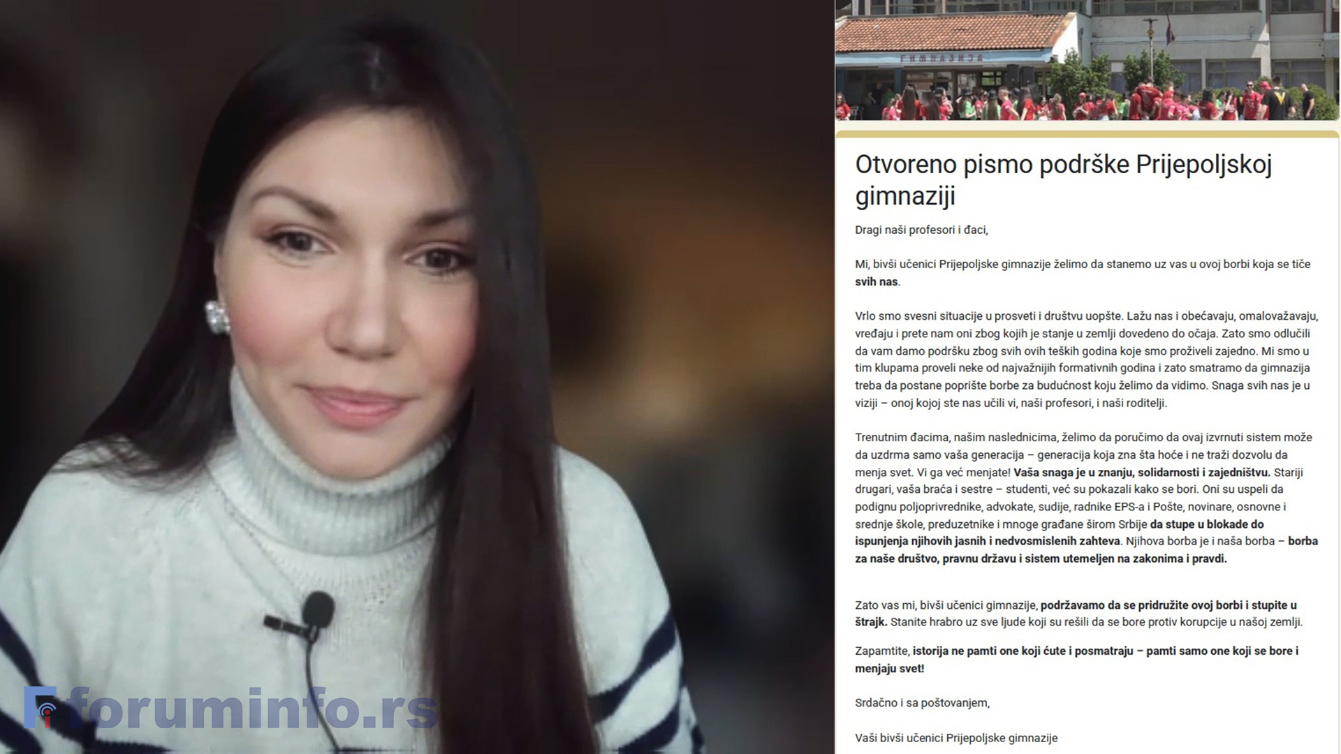 Бивши ђаци Пријепољске гимназије организовали потписивање писма подршке школи