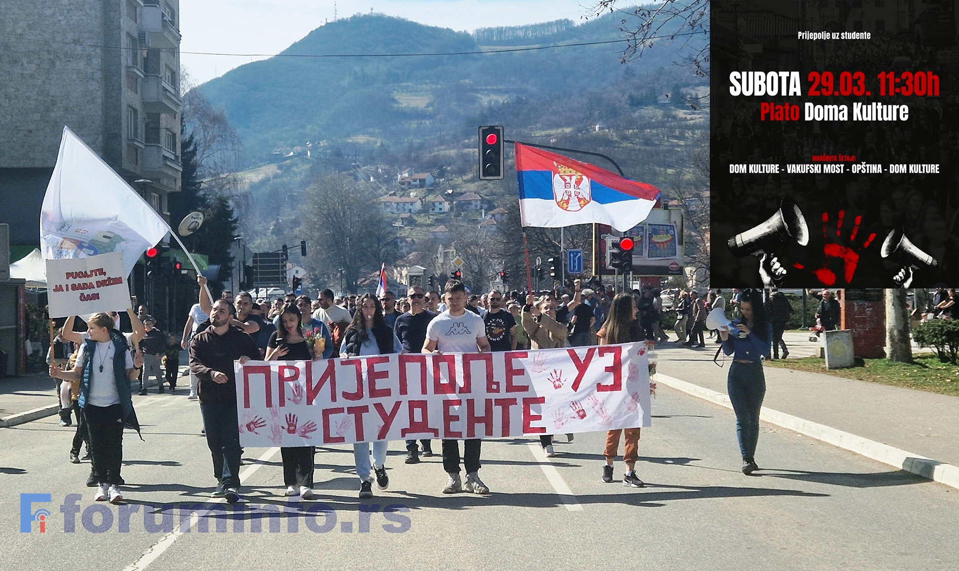 Шетњом до слободе – девети скуп подршке студентским захтевима у Пријепољу